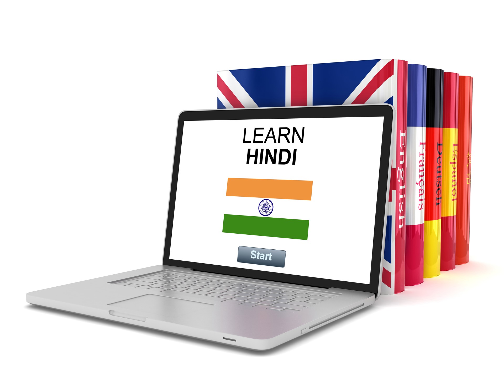 Learn Hindi language online e-learning computer laptop